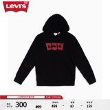 Levi's【情侣同款】李维斯连帽卫衣oversize落肩LOGO印花 黑色 19622-0005 M