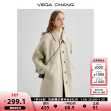 VEGA CHANG毛呢大衣女2024年冬新款大衣小个子高级感赫本风外套 燕麦色 XS