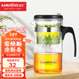 金灶（KAMJOVE）玻璃茶壶 按压式飘逸杯 茶水壶玻璃茶具 茶水分离杯泡茶器泡茶壶 TP-160/500ml容量