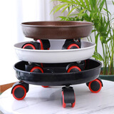 憶芗加厚移动花盆托盘滚轮底座万向轮圆形大型盆栽透气滑轮子接水盘 黑色外径52内径50