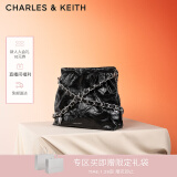 CHARLES&KEITH子母链条大容量流浪包托特包单肩斜挎包女包新年礼物CK2-40671449 Noir黑银 L