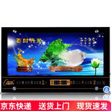 康巴丝（Compas） LED数码万年历电子钟表挂墙壁画钟表客厅挂钟夜光日历表石英钟 白财齐聚79*42cm