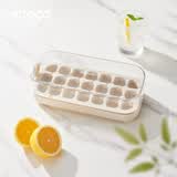 ecoco按压冰块模具冰格制冰盒带盖自动注水自制冰箱冻冰块模具E2315白