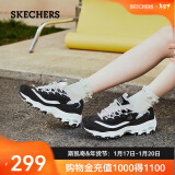 斯凯奇（Skechers）秋季男女鞋厚底休闲舒适简约百搭运动鞋老爹鞋小白熊11959 黑色/白色/BKW 36.5