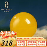 欧采妮（OUCERNY）天然蜜蜡散珠琥珀满蜜鸡油黄圆珠配珠佛珠文玩手串配件男女士单颗 12mm+（优质弹力绳+引线）