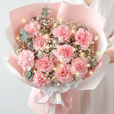 百花馆鲜花速递康乃馨花束真花生日礼物送妈妈母亲节长辈同城配送小时达 温情满满|U39