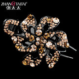 张太太发夹头饰水钻发卡女成人鸭嘴夹大号韩版简约抓夹盘发卡子饰品 香槟色