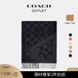 蔻驰（COACH）【礼物】奥莱男女通用经典标志大尺寸围巾户外保暖红色 黑色