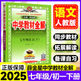 2025春薛金星中学教材全解七年级下册上册语文数学英语政治历史初一全套课本教辅导资料人教版 下册语文 人教版