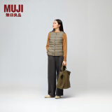 无印良品（MUJI）女式 轻量羽绒便携式 背心 马甲马夹女款 24年冬季内胆保暖 卡其绿 XL (165/92A)