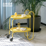 尖叫设计 阿尔托小推车移动茶几北欧风格简约流畅线条可移动客厅边几角几 春姜黄【现货】