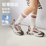 探路者（TOREAD）专款 儿童运动鞋男女中大童鞋秋冬季款减震纽扣跑鞋 水粉棕色 32