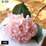 黛莉森 单支绣球花 假花 仿真花 轻奢欧式绢布花束客厅餐桌花插花婚礼装饰花家居玄关茶几办公室摆件 浅粉