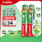 高露洁（Colgate）不倒翁儿童牙刷2-3-6-9岁宝宝软毛牙刷磨圆柔丝刷毛双支 三色随机