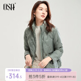 欧莎（OSA）轻薄白色短款小香风羽绒服女秋冬季2025年新款小个子外套 绿色A M