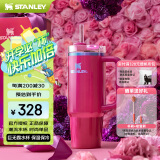 STANLEY巨无霸吸管杯水杯保温杯大容量办公车载不锈钢杯子887ML-深巧莓果