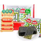 海牌菁品 韩国进口 原味海苔2g*6包 儿童即食紫菜 送礼休闲零食12g