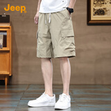 吉普（JEEP）【冰丝薄款】高端工装短裤男2025夏季宽松休闲裤男士五分中裤子男