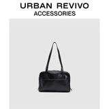 URBAN REVIVO2024秋冬新款女士通勤大容量单肩包UAYB40018 黑色