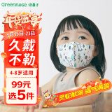 绿鼻子（green nose）儿童口罩 婴儿宝宝流感防护用品 萌萌兔 大童10片【4-8岁适用】