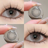 OVOLOOK暗夜魔法蓝美瞳半年抛新款礼盒装水润混血大小直径女隐形眼镜 小奶泡灰14.2【2片礼盒装/半年抛】 0度