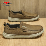 公牛世家男鞋2025秋冬季新款男士休闲皮鞋软底豆豆鞋户外懒人一脚蹬
