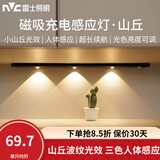雷士（NVC） 小夜灯猫眼磁吸充电感应灯波纹橱柜灯酒柜展柜玄关起夜氛围灯 山丘-黑【42cm】三色-1500毫安