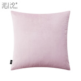 沁汐靠枕天鹅绒轻奢超柔ins靠垫套简约大靠背垫客厅丝绒纯色沙发抱枕 浅粉色 45cm*45cm 含枕芯