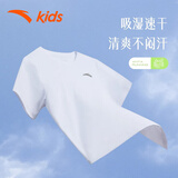 安踏（ANTA）男童短袖T恤秋季官方旗舰冰丝速干2025新款6-16岁男大童装 白色 140