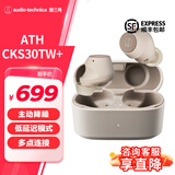 铁三角（Audio-technica）CKS30TW+ Solid Bass 真无线蓝牙耳机入耳式专业音乐重低音防水多点连接适用苹果华为小米手机 CKS30TW+ BG+清洁笔