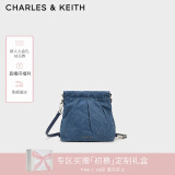 CHARLES&KEITH迷你菱格流浪包单肩斜挎双肩包包女包生日礼物新年礼CK2-60782390 Denim Blue深牛仔蓝色 S