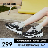 斯凯奇（Skechers）男女鞋厚底休闲舒适简约百搭运动鞋老爹鞋小白熊11959 黑色/白色/BKW 37