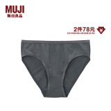 无印良品 MUJI 女式 弹力天竺编织中腰短裤 内裤 FCE01A1A 深灰色 S