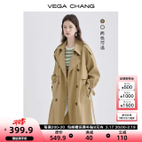 VEGA CHANG风衣女中长款2025春秋季新款韩版收腰经典时尚外套ins潮 鹭茶色 M