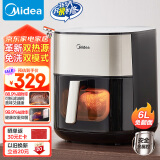 美的（Midea）小炎烤空气炸锅 不用翻面 双热源 家用全自动 实用大容量 烤箱一体机 6L KZC6054