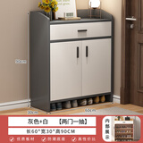 本木自在（BENMUZIZAI）意式轻奢实木鞋柜家用门口室内新款2025爆款入户玄关柜一体鞋架子 普通纤维板60cm两门一抽星空灰