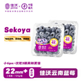 佳沃（joyvio）云南当季蓝莓sekoya系列 巨无霸22mm+ 2盒装 约125g/盒 生鲜水果