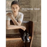 MANTENER GRAN厚底乐福鞋女2024新款真皮单鞋黑色一脚蹬小皮鞋 MG女鞋 黑色【现货】【脚背宽/脚背高拍大一码】 37