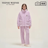 Teenie Weenie小熊睡衣女秋冬季加厚立领保暖情侣家居服休闲套装 轻紫色（女款） M
