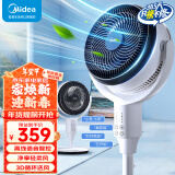 美的（Midea）电风扇 空气循环扇家用立式遥控落地扇涡轮换气扇循环对流3D摇头电扇轻音低噪大风力节能风扇 GAH24LIKE【语音智控 抑菌滤网】