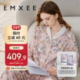 嫚熙（EMXEE）春秋季丝麻棉孕妇哺乳月子服产妇天鹅舞曲产后睡衣家居服L码