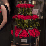 百花馆鲜花速递99朵玫瑰花束真花生日礼物送女友表白求婚同城配送小时达 【玫瑰蛋糕塔】99朵|dyj50