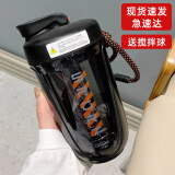 cica摇摇杯蛋白粉健身运动水杯男女士tritan塑料搅拌水杯子夏季耐高温 （PC材质）黑色 590ml