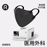 润米生物 防过敏3d立体一次性医用外科口罩成人高颜值【黑色/50片盒】