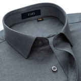 杉杉（FIRS）【可机洗绵羊毛】长袖衬衫男秋季中年轻奢商务百搭 黑灰色 41 