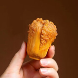 天然崖柏木实木雕高油老料白菜百财摆件手把件创意家居装饰品挂件 崖柏精雕小白菜5.5厘米送手绳 尺寸约5.5厘米