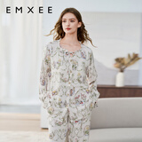 嫚熙（EMXEE）孕妇睡衣产后哺乳春秋季款月子服棉质家居服套装 晨曦庄园-两件套(不带哺乳口) L【适合115-135斤】
