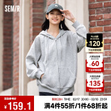 森马（Semir）梅花系列外套女宽松插肩袖刺绣2024秋季休闲连帽夹克109524108001