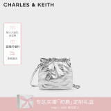 CHARLES&KEITH迷你菱格流浪包单肩斜挎双肩包包女包生日礼物新年礼CK2-60782390 Silver银色 S