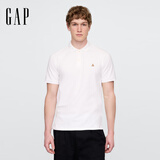 GAP男女装2025春季新款小熊刺绣短袖T恤休常规polo衫美版708395 白色 XS 美码 S亚洲码175/88A 【偏小，建议选大一码】